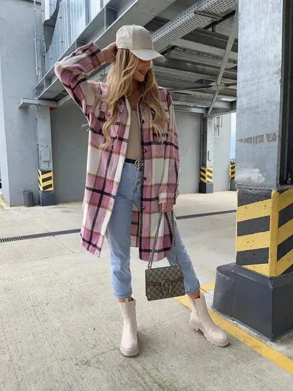 Casual Plaid Loose Women's Shirt Jacket