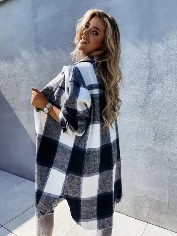Casual Plaid Loose Women's Shirt Jacket