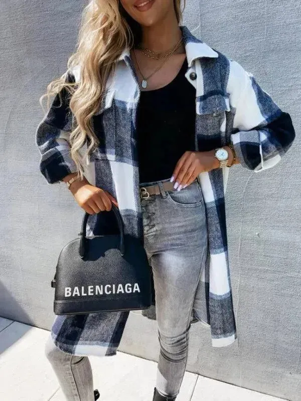 Casual Plaid Loose Women's Shirt Jacket