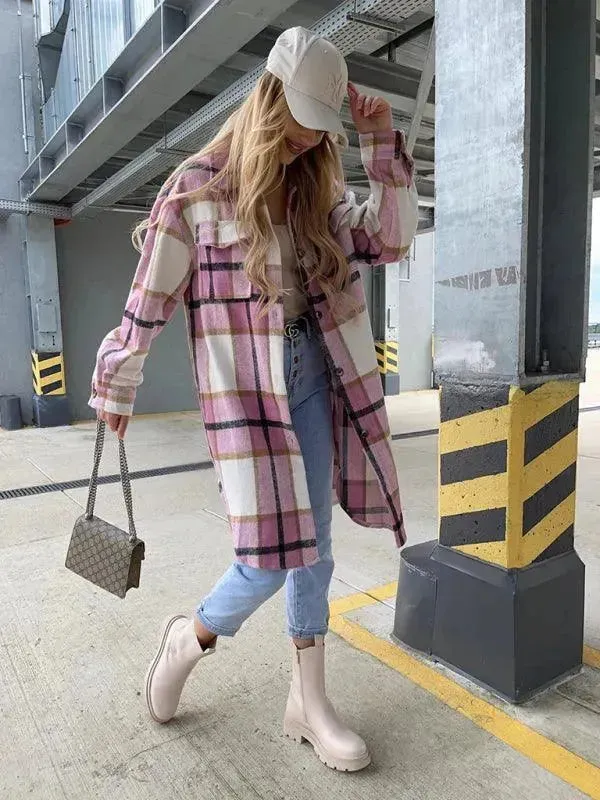 Casual Plaid Loose Women's Shirt Jacket
