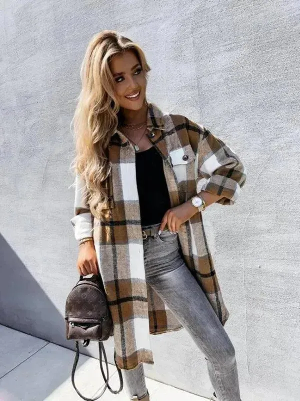 Casual Plaid Loose Women's Shirt Jacket