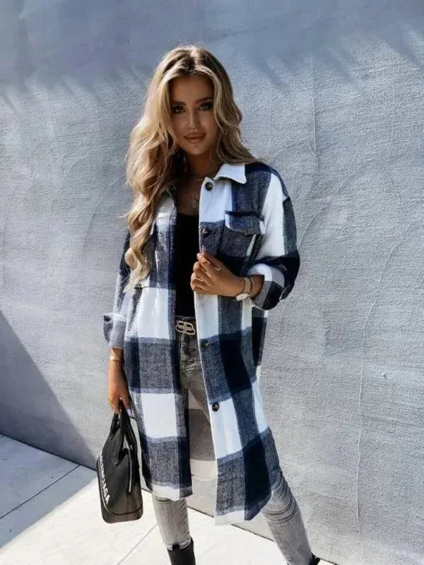 Casual Plaid Loose Women's Shirt Jacket