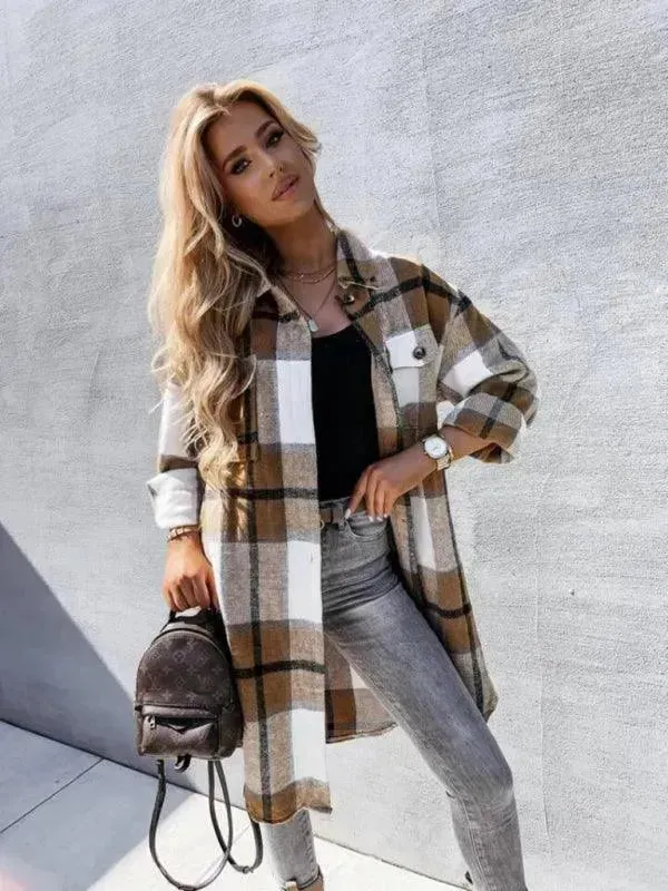 Casual Plaid Loose Women's Shirt Jacket