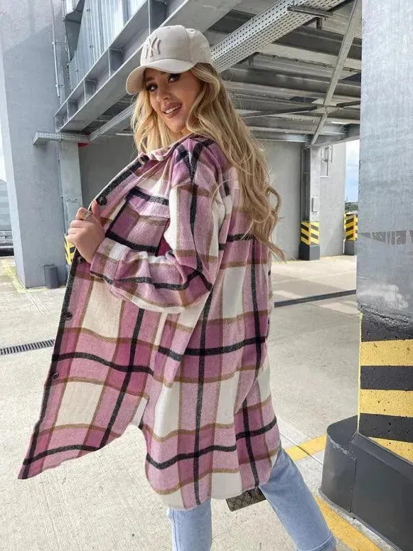 Casual Plaid Loose Women's Shirt Jacket