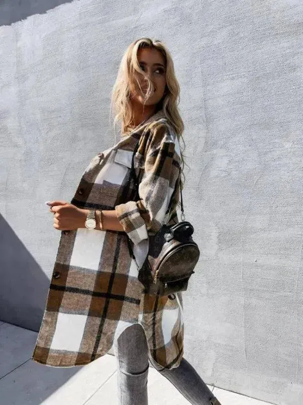 Casual Plaid Loose Women's Shirt Jacket