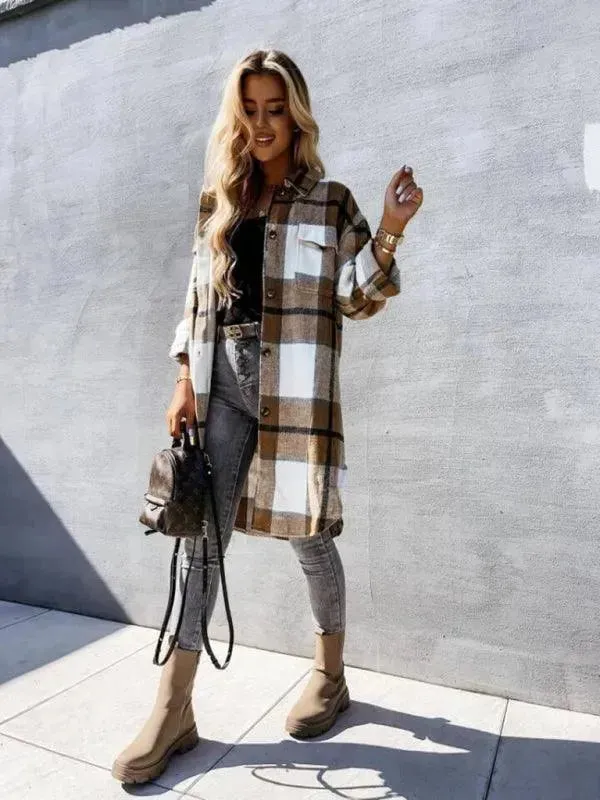 Casual Plaid Loose Women's Shirt Jacket