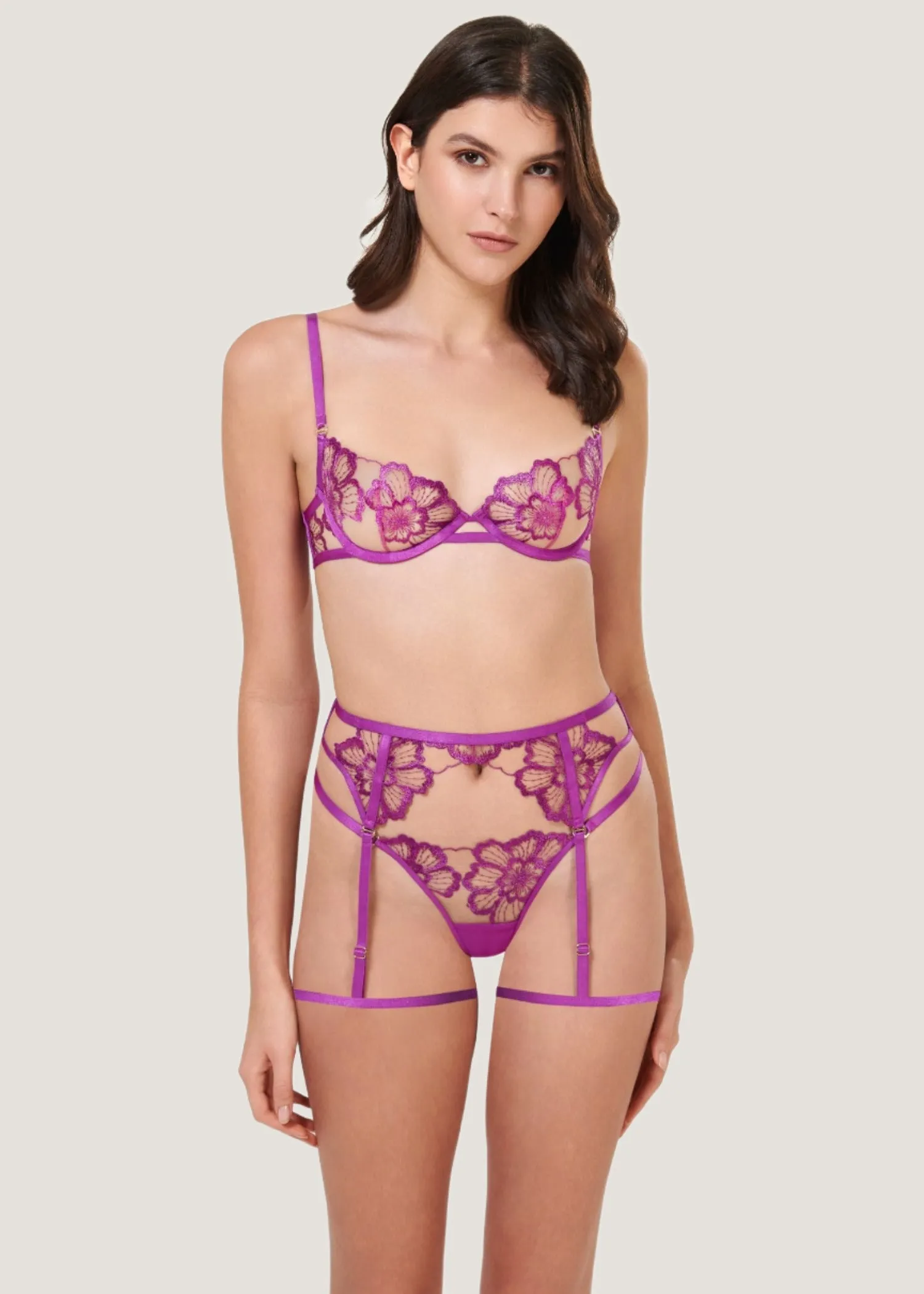 Catalina Wired Bra (Bright Violet / Sheer)