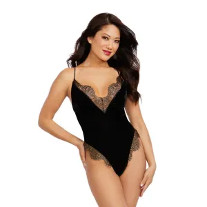 Dreamgirl Stretch Velvet Teddy Black Small Hanging
