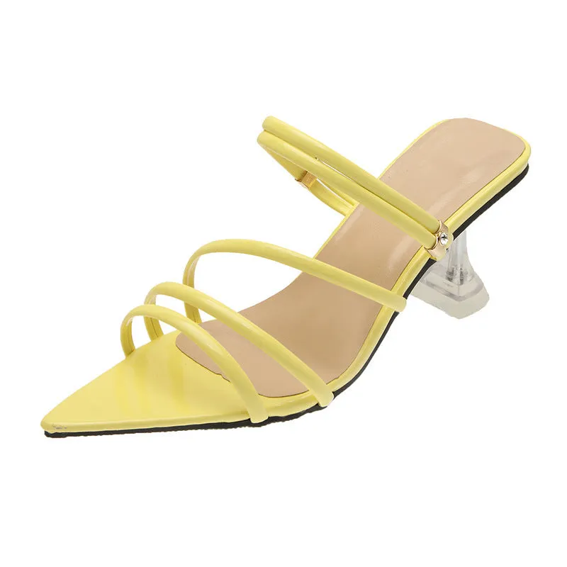 European And American Candy Bright Color Hollow High Heels