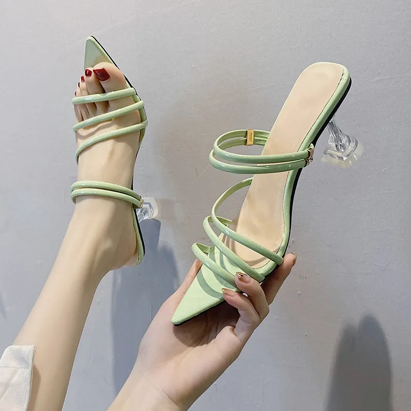 European And American Candy Bright Color Hollow High Heels