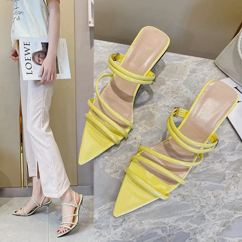 European And American Candy Bright Color Hollow High Heels