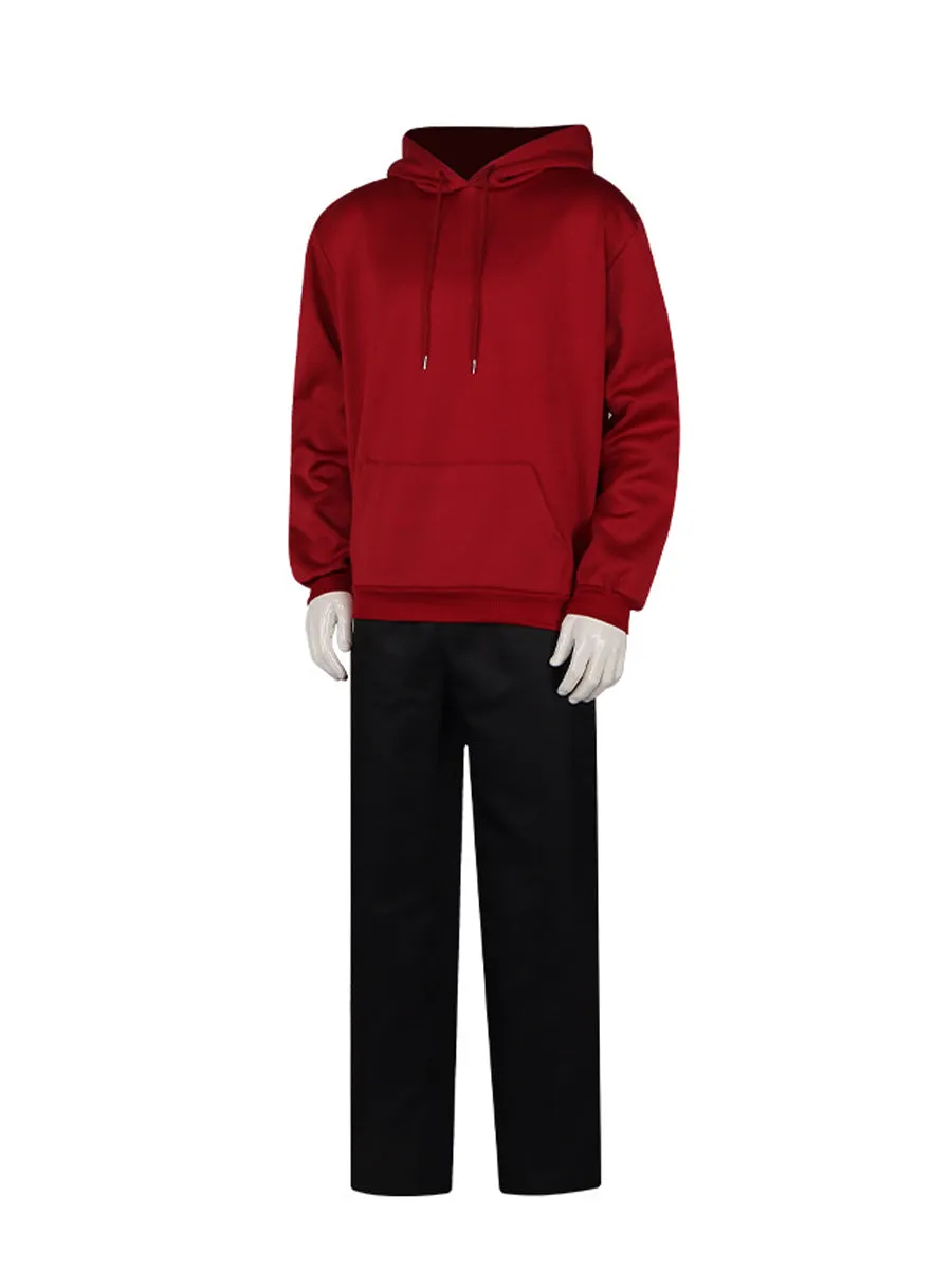 Game-Inspired Red Hoodie and Black Pants