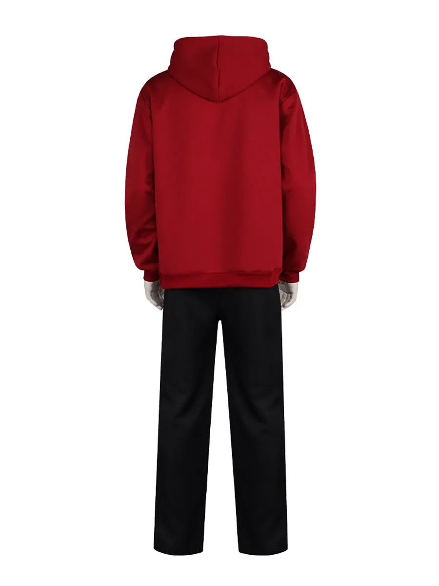 Game-Inspired Red Hoodie and Black Pants