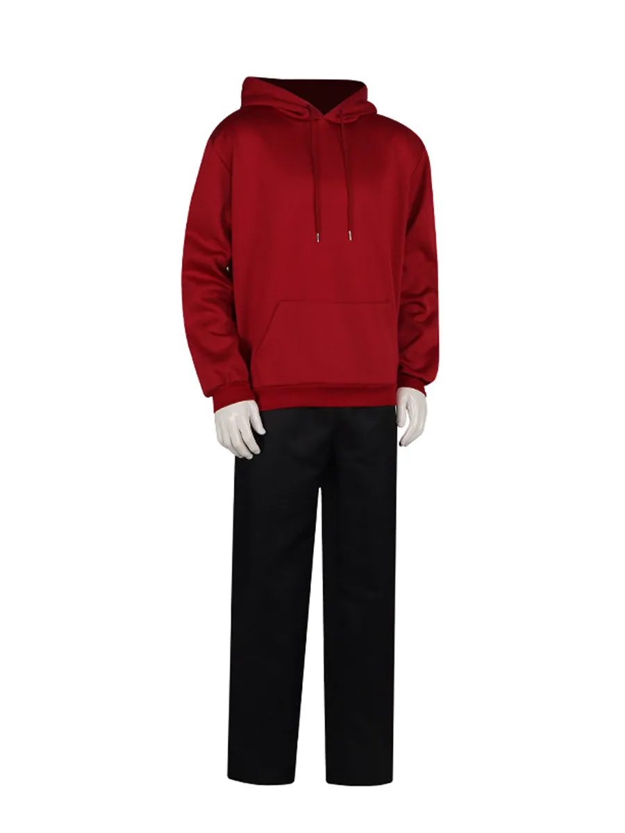 Game-Inspired Red Hoodie and Black Pants