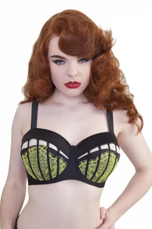 Mariela Black/Chartreuse Bra DD  Cups