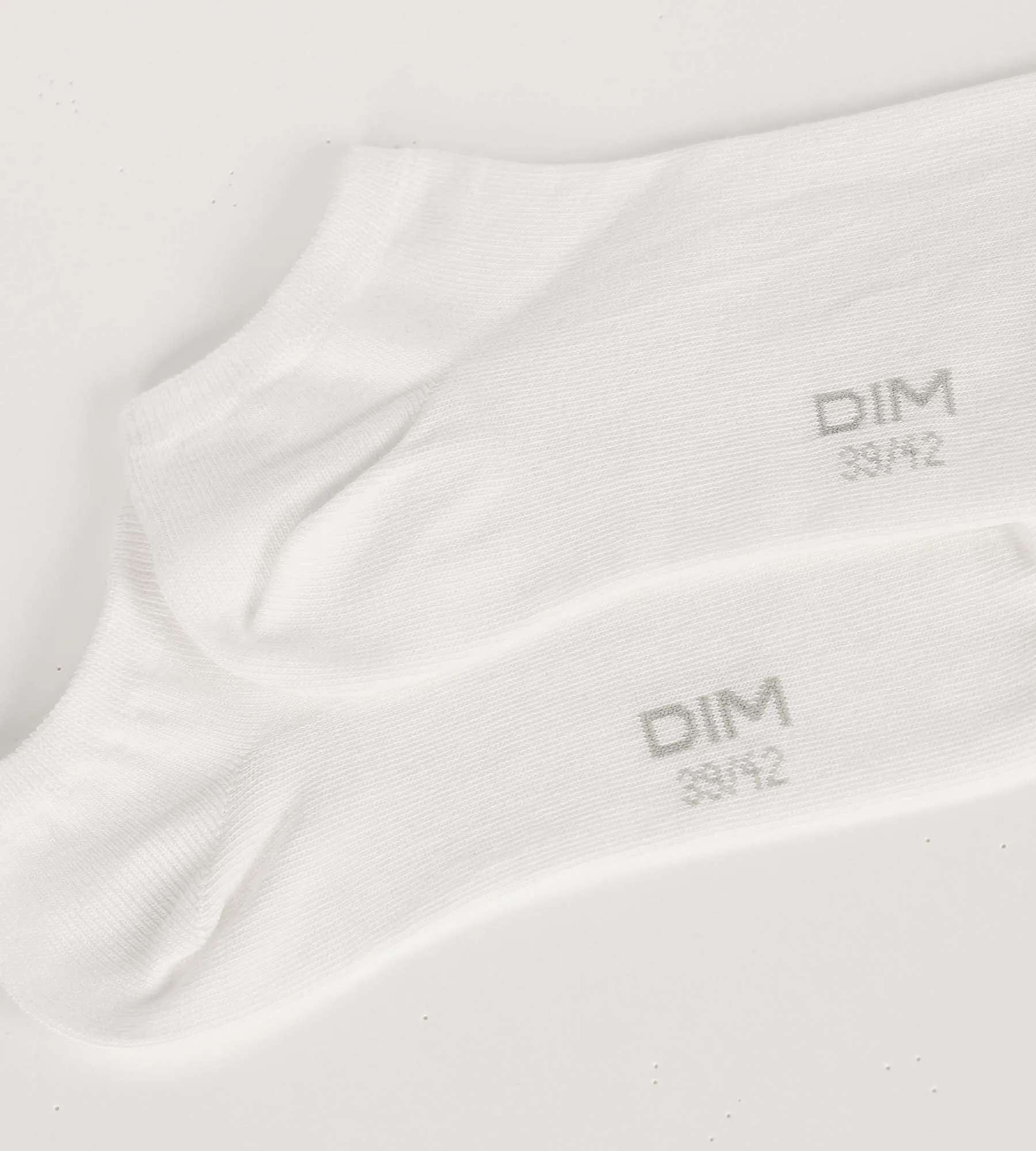 Pack of 3 Pairs of Men's Short Socks White Dim Cotton