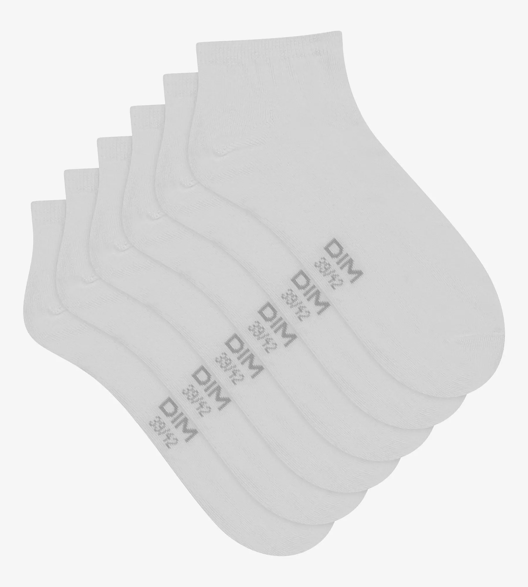 Pack of 3 Pairs of Men's Short Socks White Dim Cotton