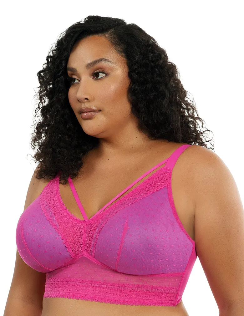 Parfait Mia Dot P6011 Bright Pink Wire Free Padded Bralette