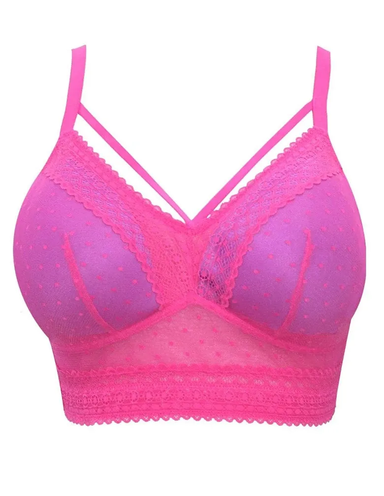 Parfait Mia Dot P6011 Bright Pink Wire Free Padded Bralette