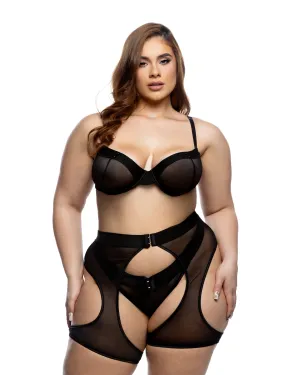 Roma Confidential Queen Millenium Chaps Balconette Bra Set Black
