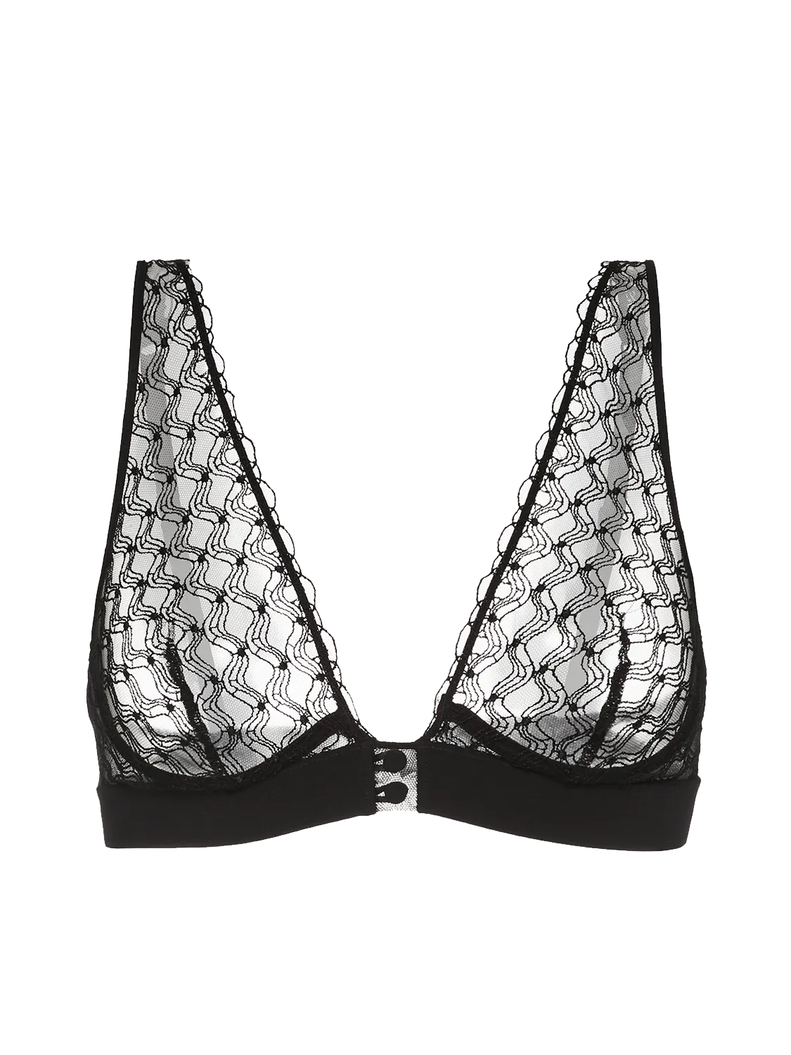 Rose Underwire Triangle - Black