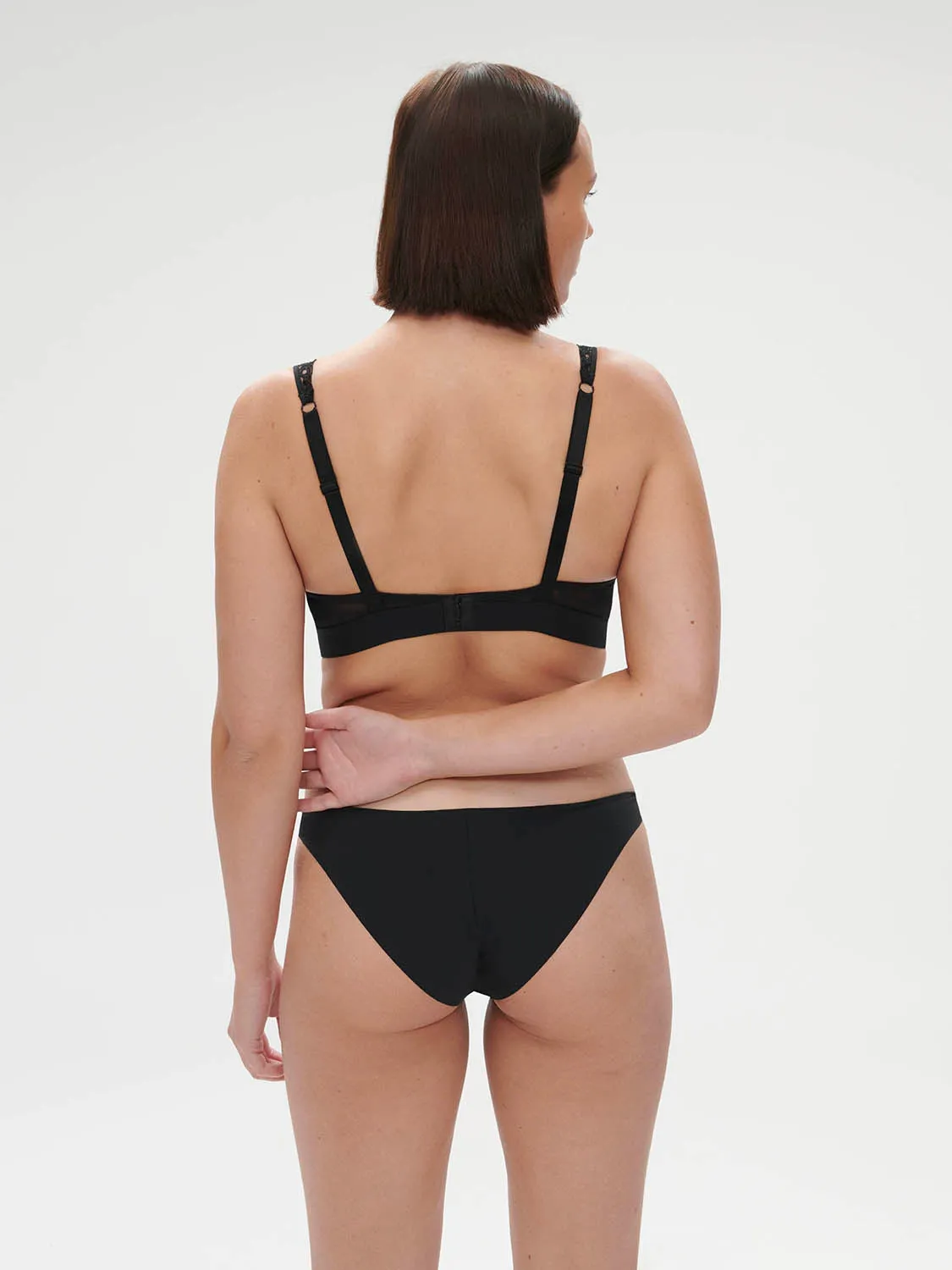 Rose Underwire Triangle - Black