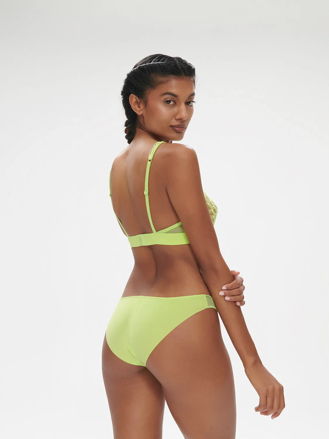 Rose Underwire Triangle - Lime
