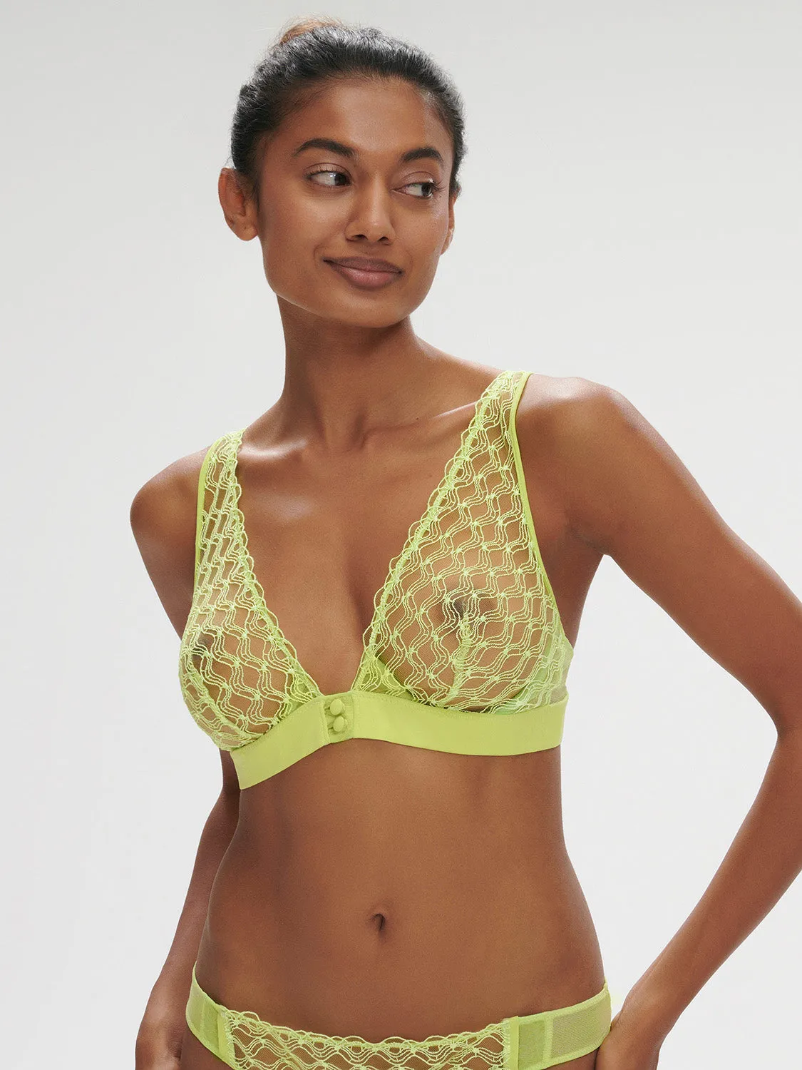 Rose Underwire Triangle - Lime