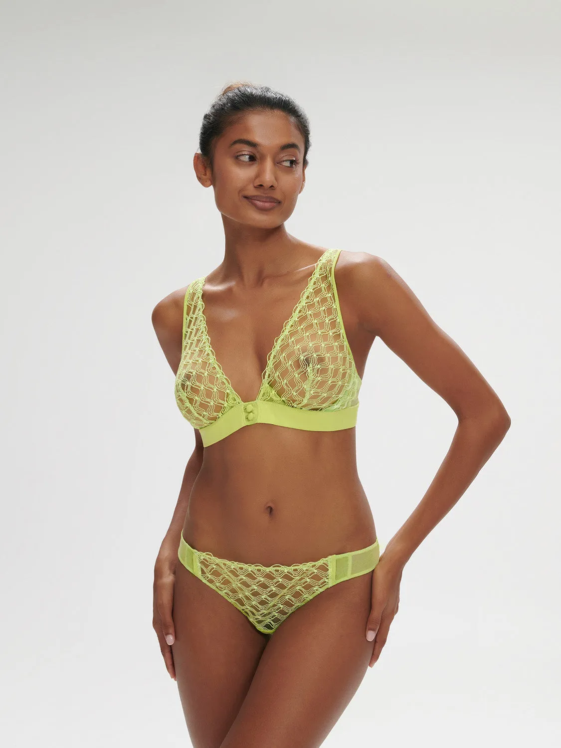 Rose Underwire Triangle - Lime