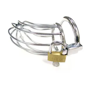 Rouge Stainless Steel Cock Cage With Padlock