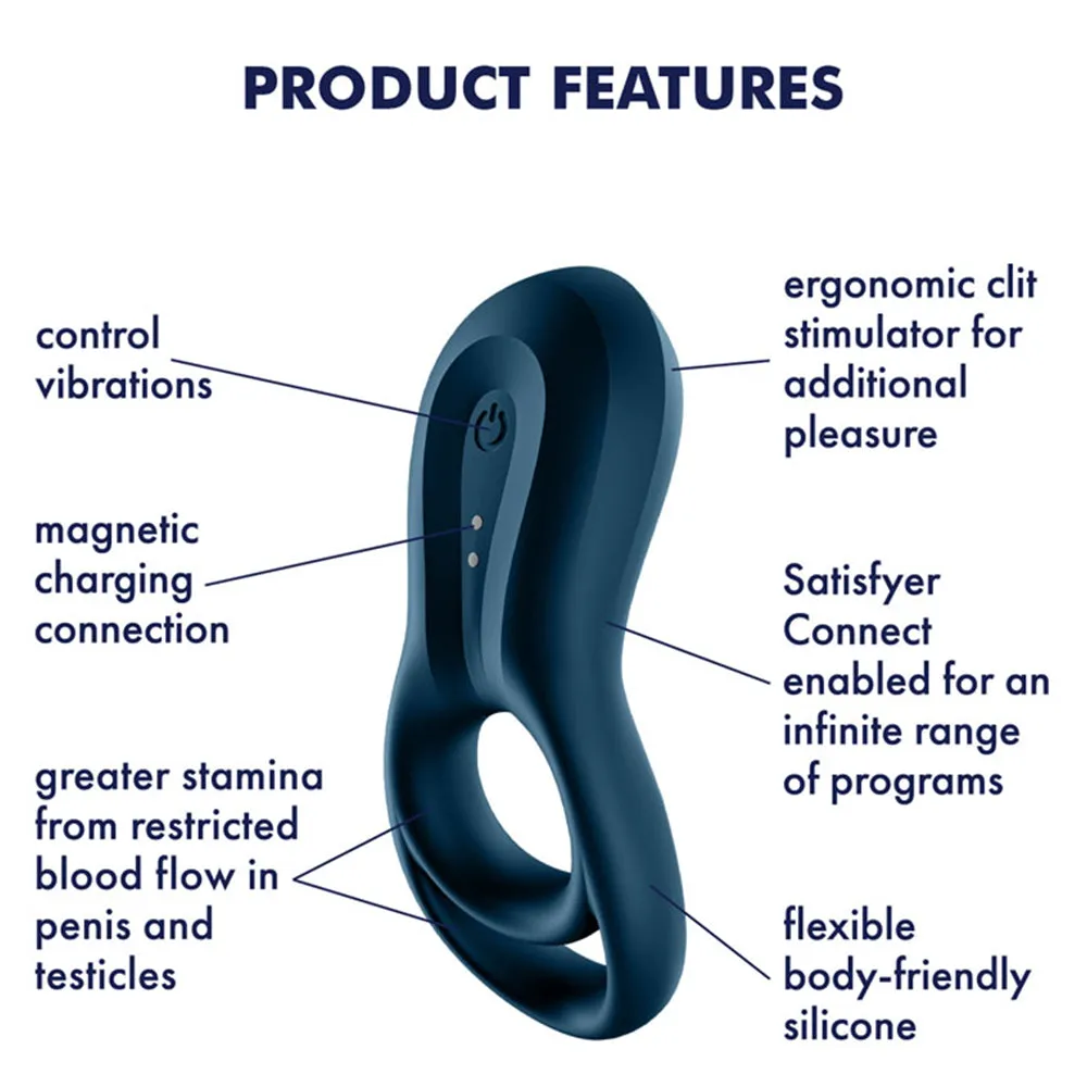 Satisfyer Epic Duo Vibrating Cock Ring APP Control Cocksling Couples Sex Toy