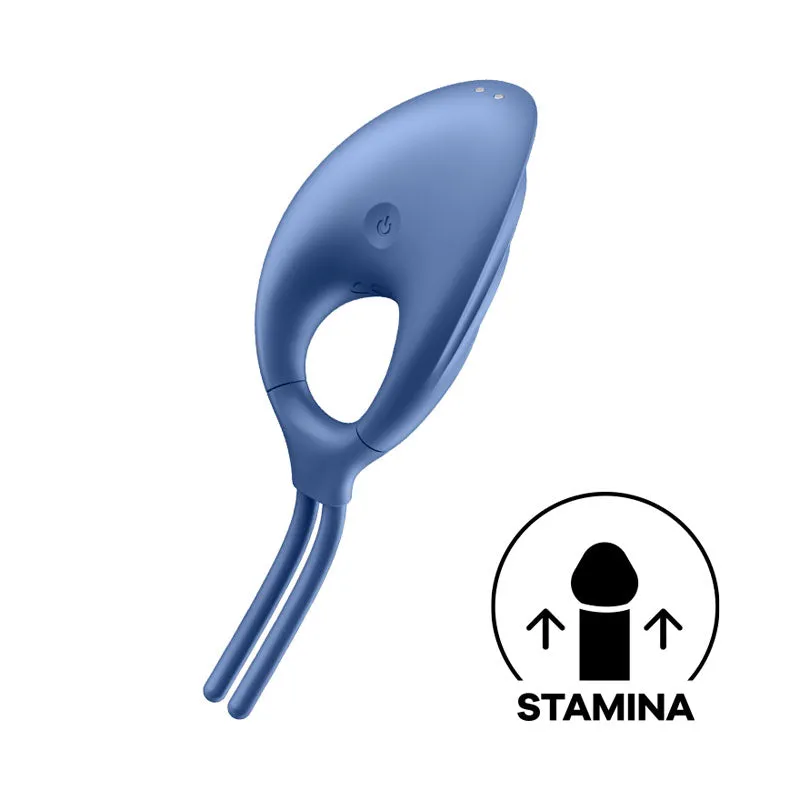 Satisfyer Swordsman ADJUSTABLE Vibrating Cock Ring Couples Penis Blue