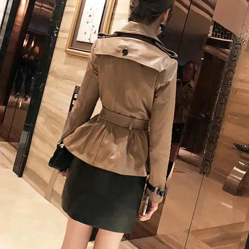 Stylish Chic Leather Women Coat
