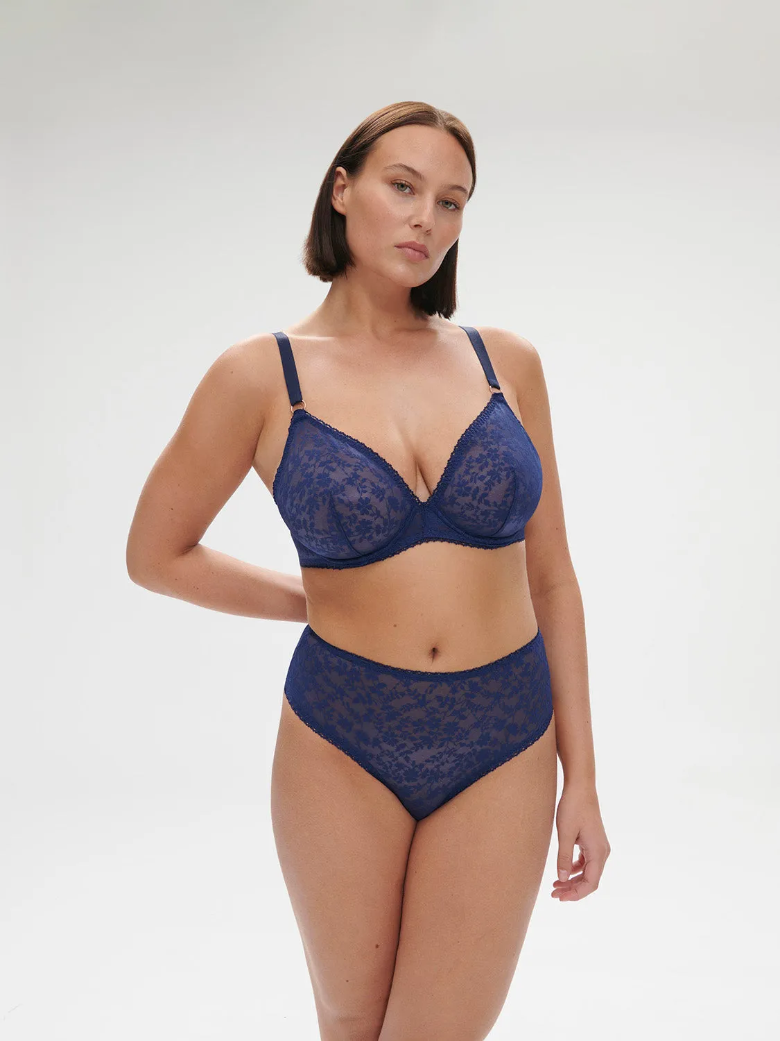 Thelma Underwire Plunge - Midnight Blue