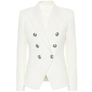 White Party Blazer Women - Casual - Plain-Solid